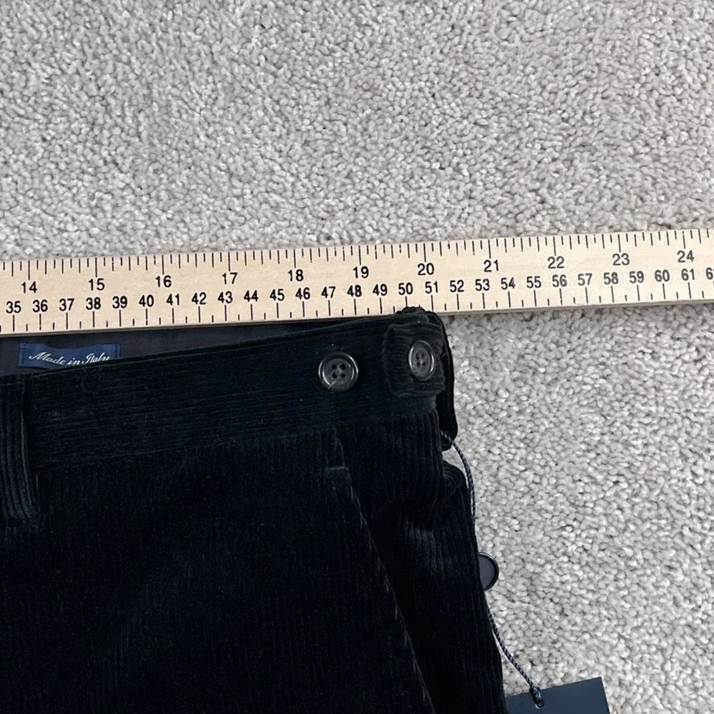 VINTAGE Polo Ralph Lauren Pants Mens 40 Black Corduroy Unhemmed Italy NEW NWT‎